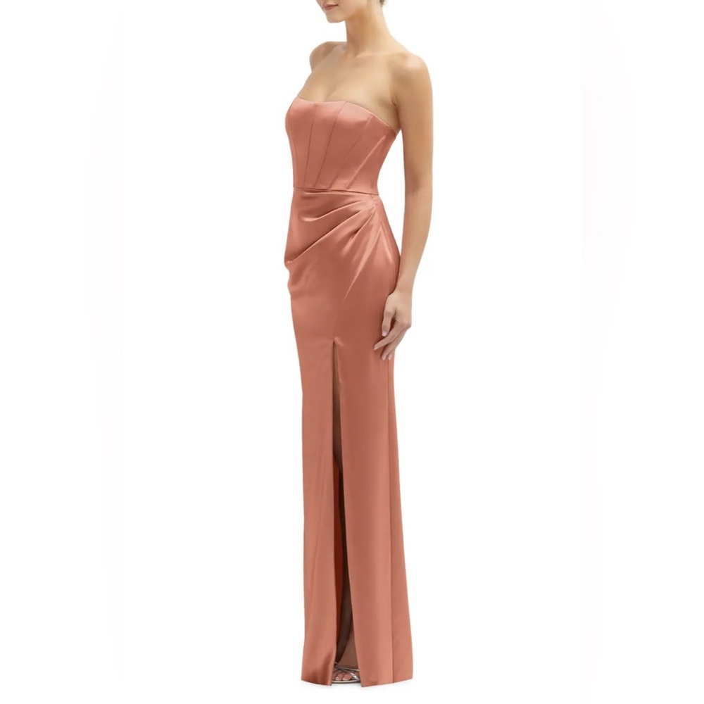 After Six Corset Strapless Charmeuse Gown